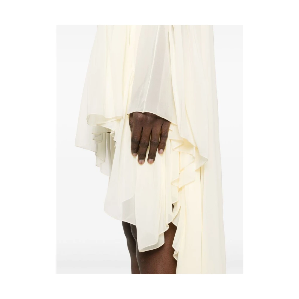 Taller Marmo Beige Batwing Style Jurk met Gerimpeld Detail Beige Dames