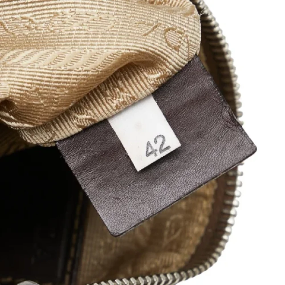 Prada Vintage Pre-owned Canvas pouches Beige Dames