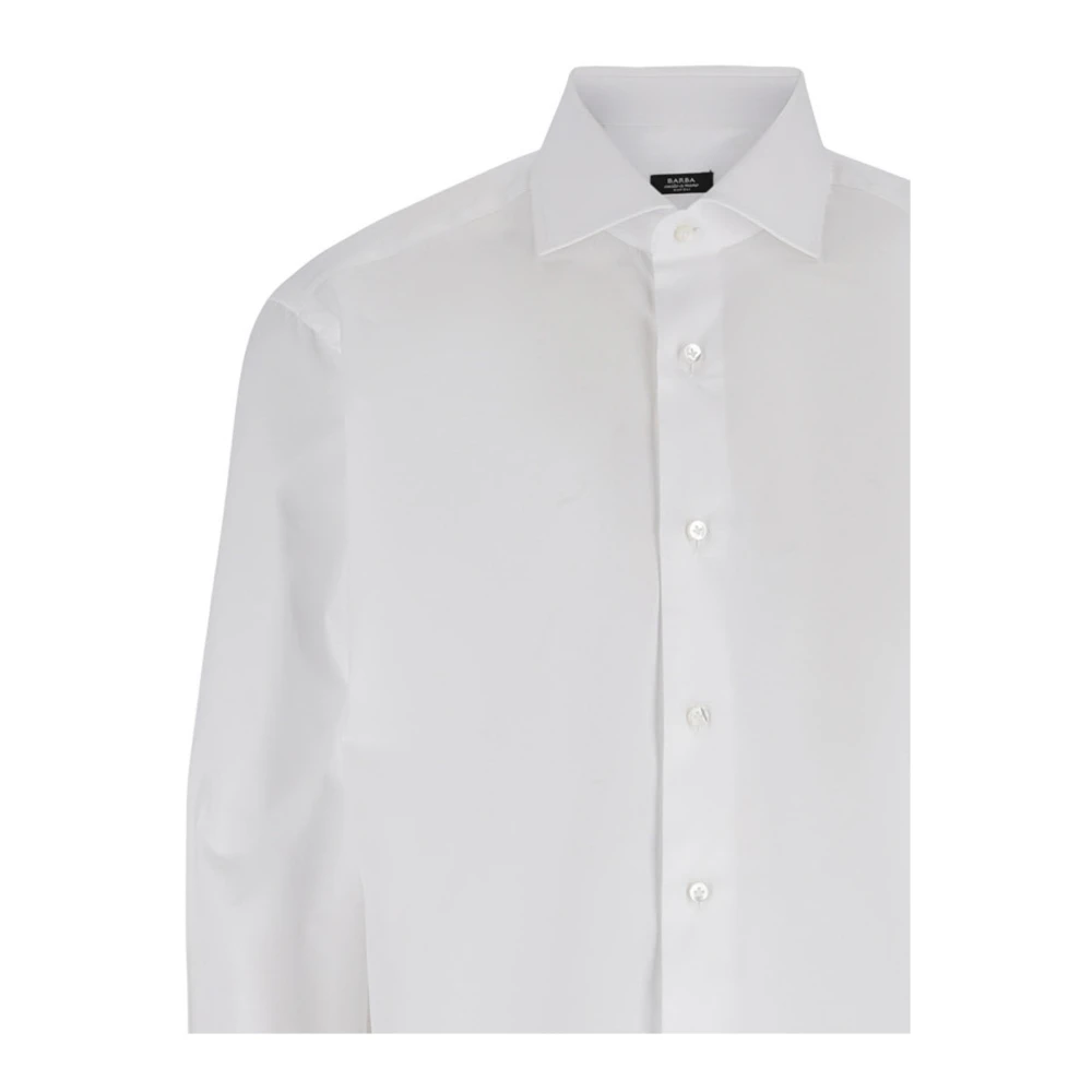 Barba Stijlvolle Neck Shirt Collectie White Heren