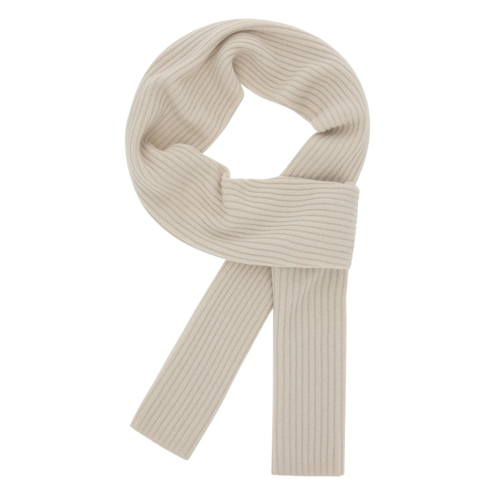 Boggi Milano Herr Beige Accessoarer One Size, Kashmir, Ribbstickad Ren Kashmirhalsduk