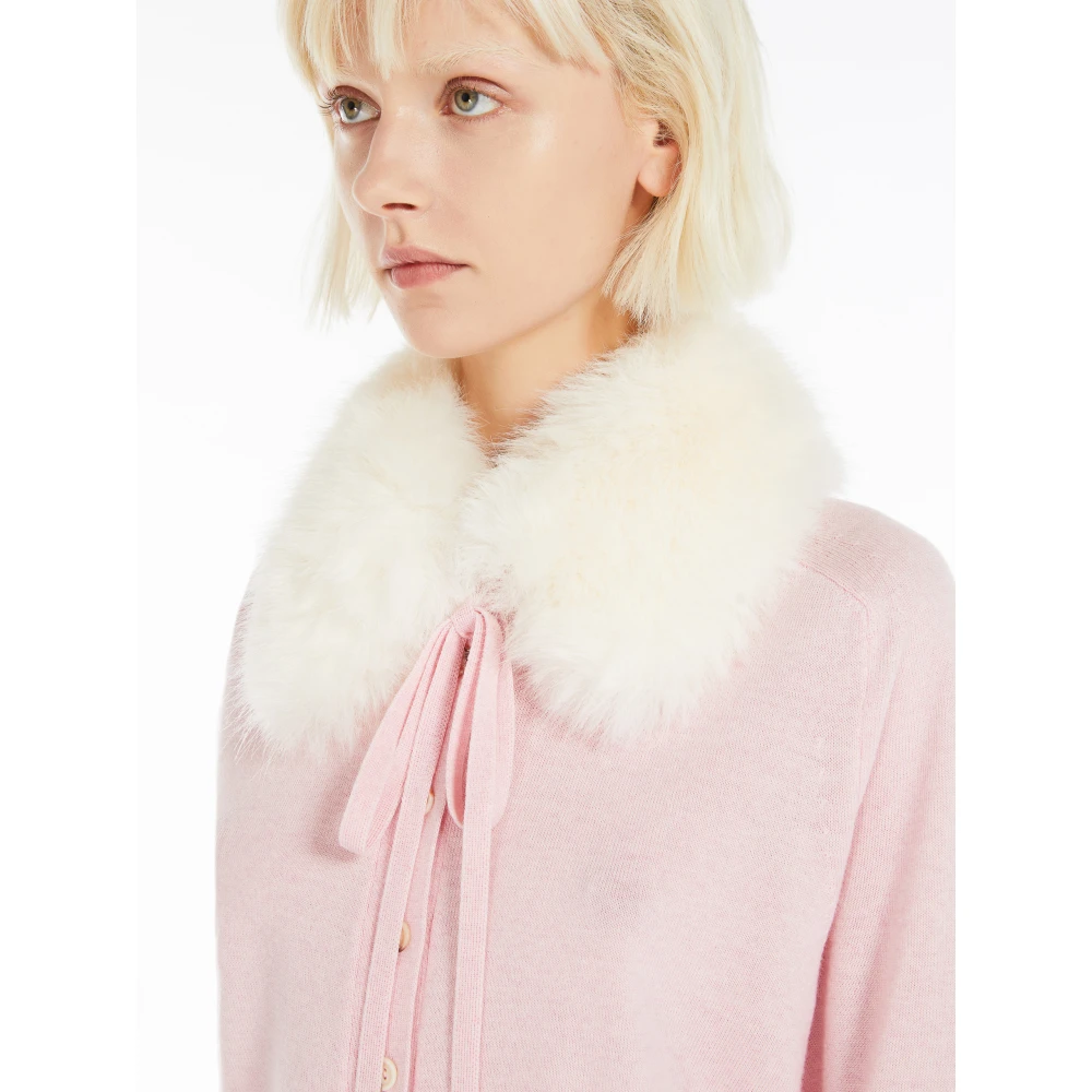 SPORTMAX Roze Bont Trim Crop Sweater Pink Dames