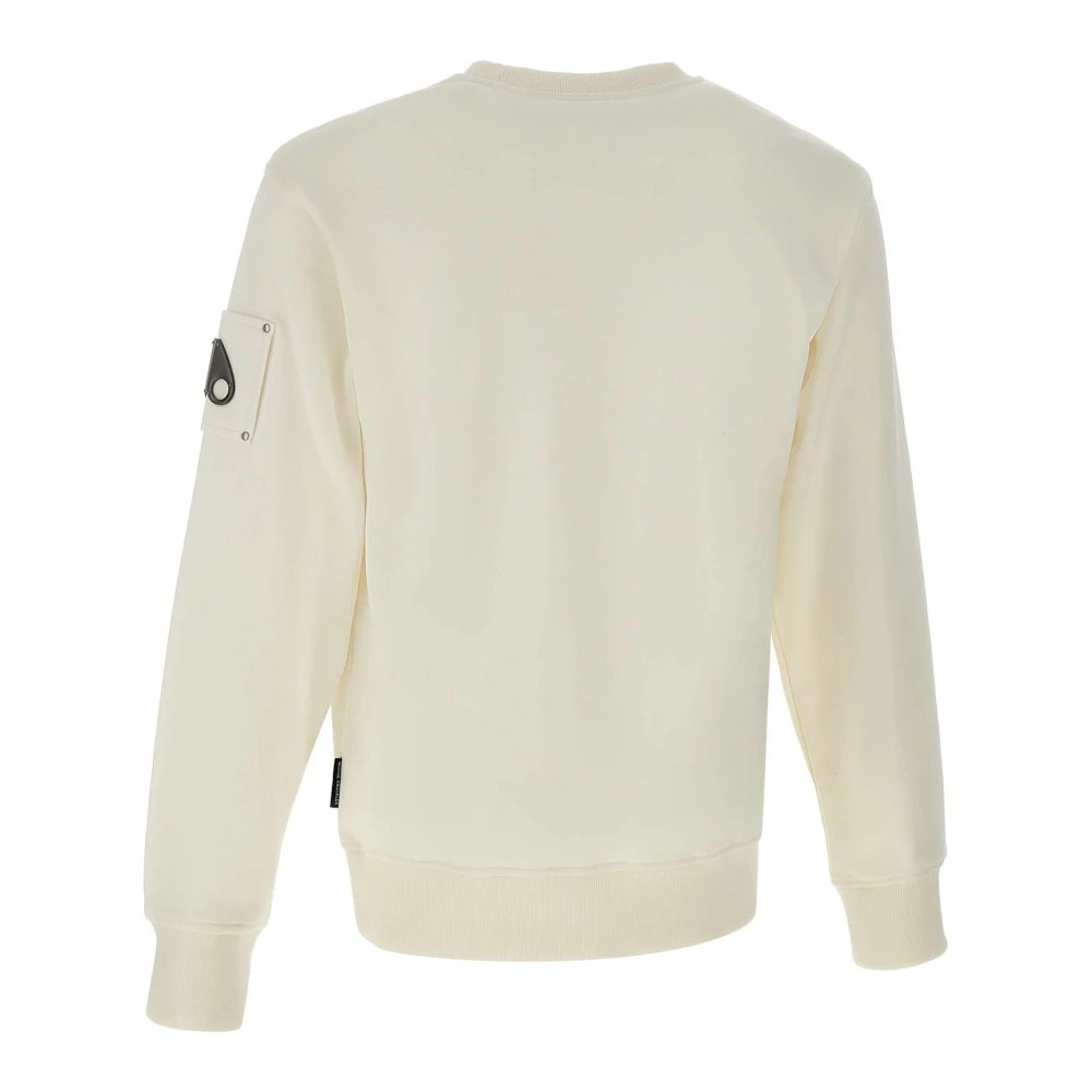 Moose Knuckles Witte Katoenen Sweatshirt met Ronde Hals White Heren