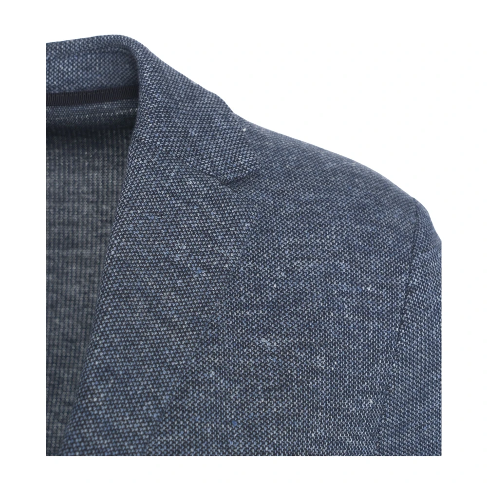 Harris Wharf London Blauwe Linnen Blend Blazer Stijlvol Ontwerp Blue Heren