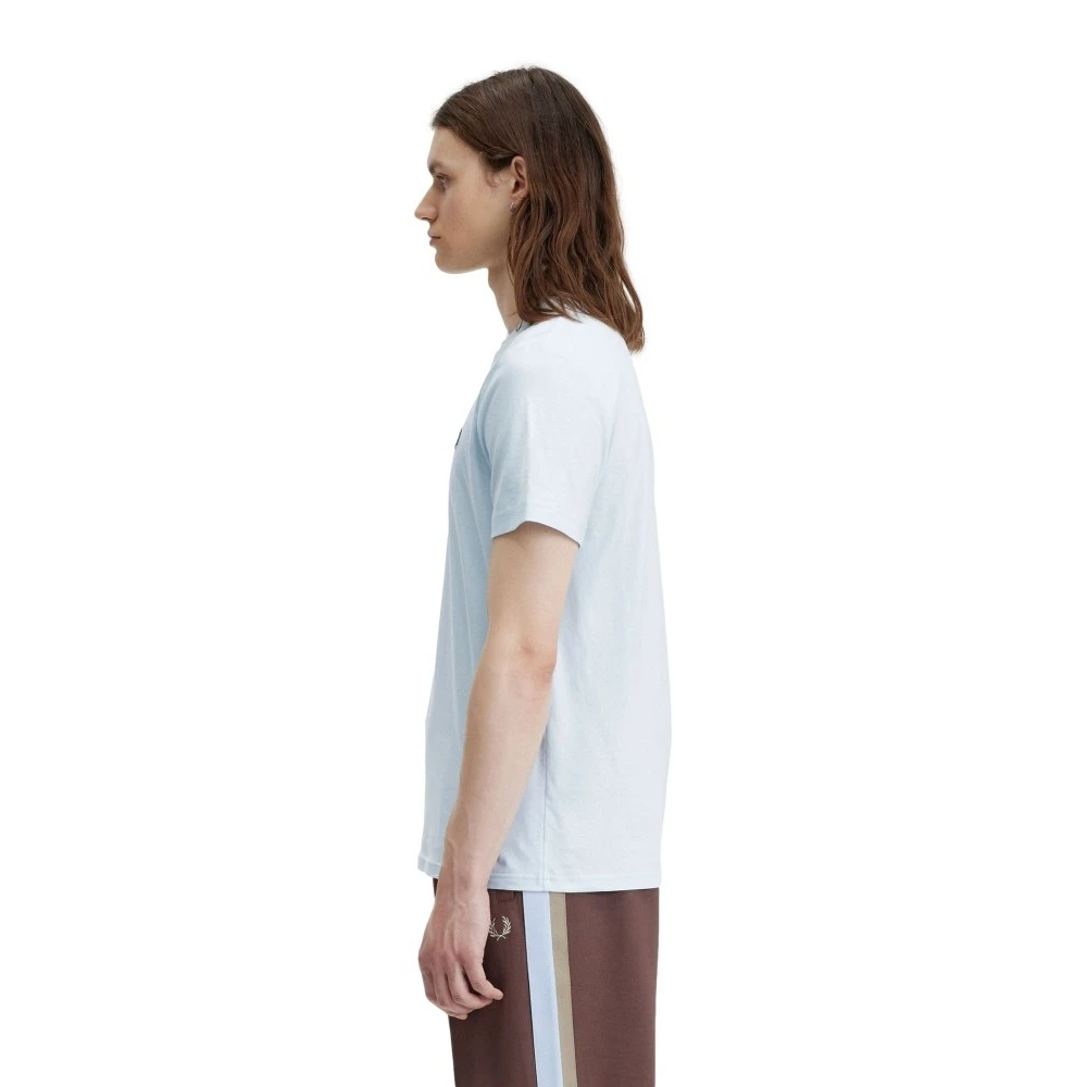 Fred Perry Blauw Logo Tee Geborduurde Stijl Blue Heren