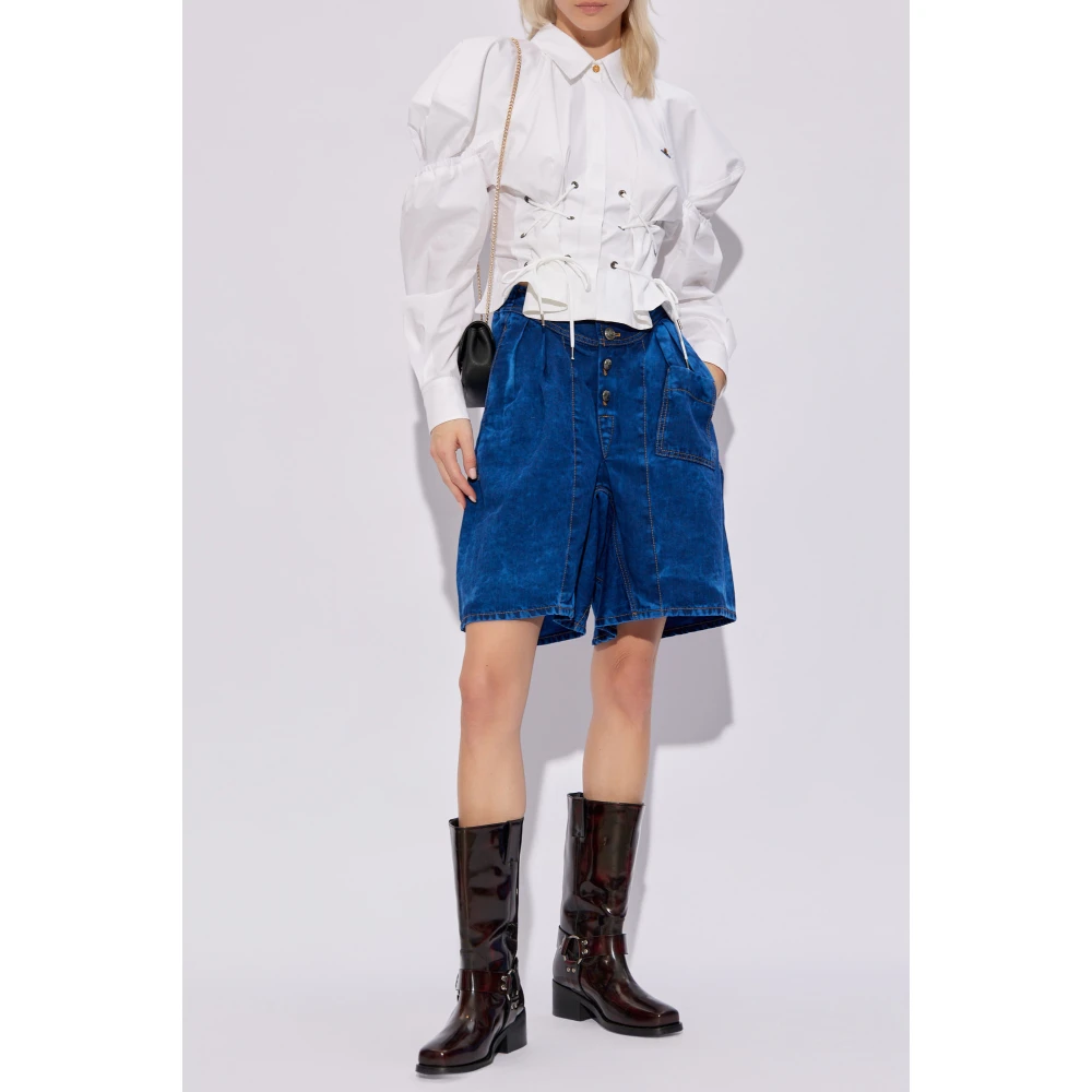 Vivienne Westwood Shorts met hoge taille Blue Dames