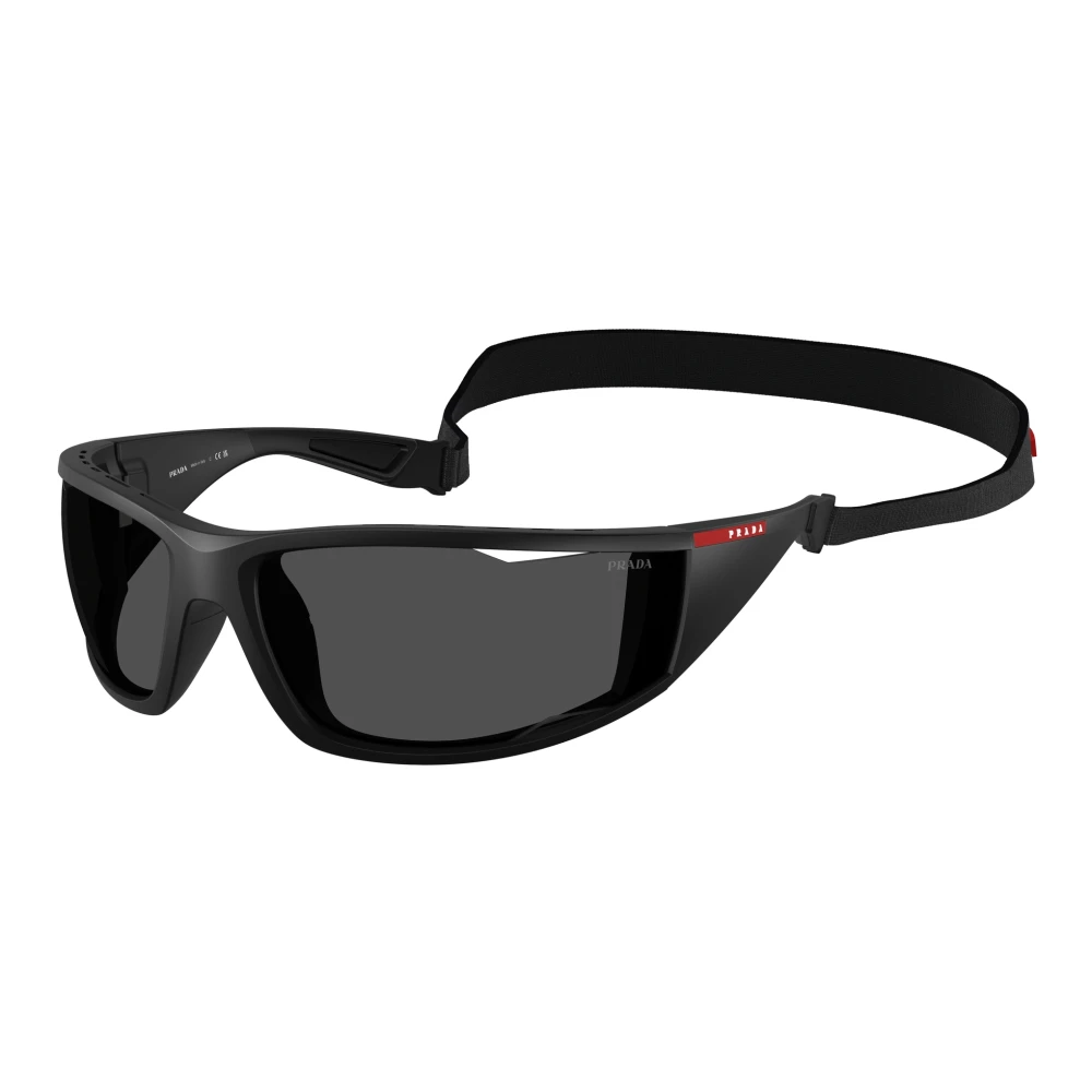 Prada Men's Black Sunglasses Linea Rossa Ps A04s