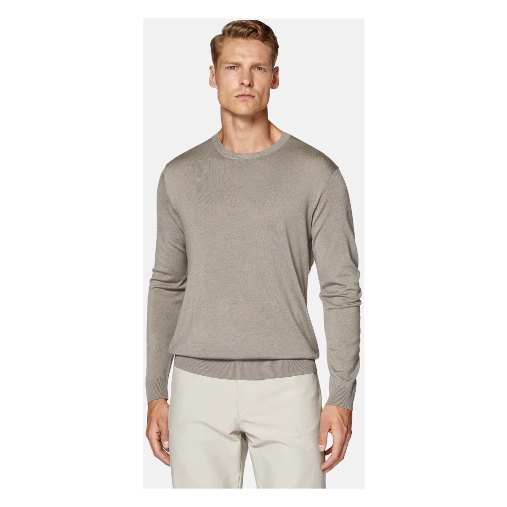 Boggi Milano Crew Neck Jumper Black Heren