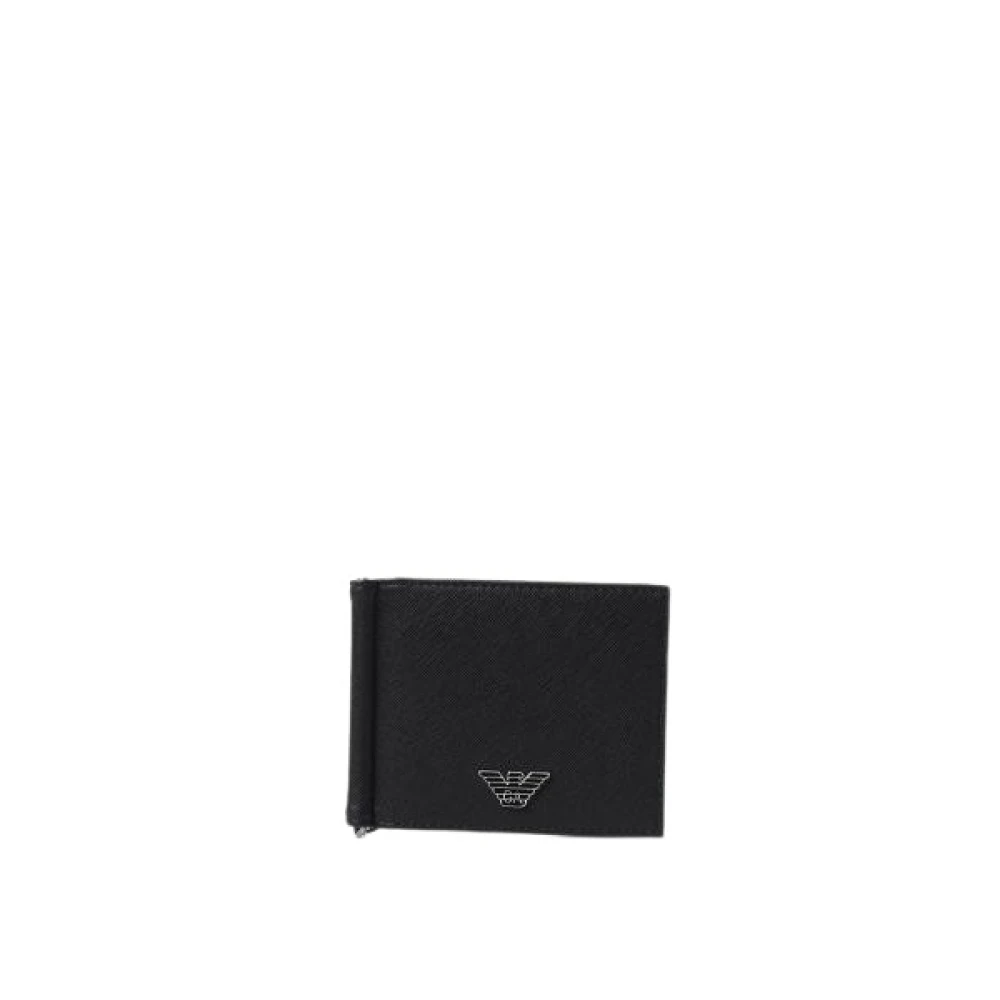 Emporio Armani Zwarte Portemonnees voor Mannen Black Heren