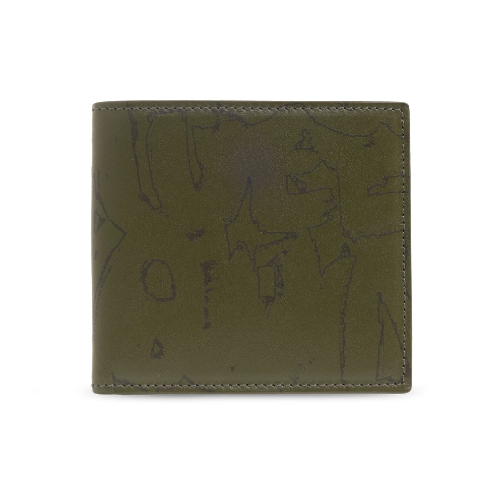 Alexander McQueen Plånbok i läder med logotyp Green, Herr