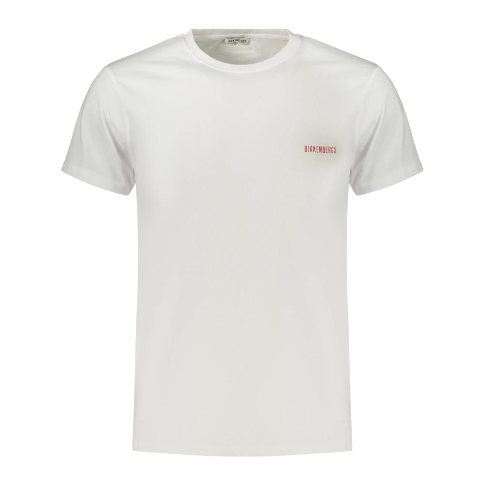 Bikkembergs Mannelijk Wit Tops Heren, 2XL, Vertical Stripe T-Shirt Met Korte Mouwen