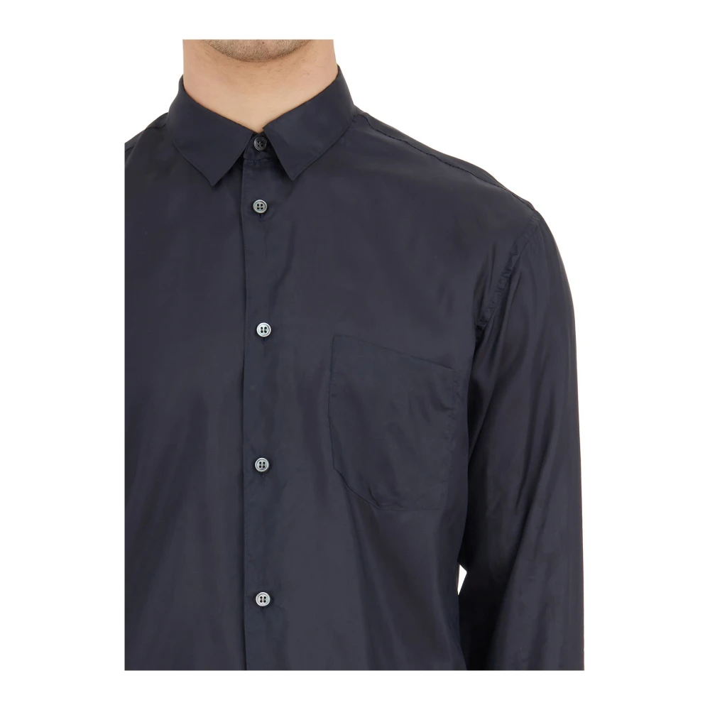 Comme des Garçons Cupro Overhemd Blue Heren