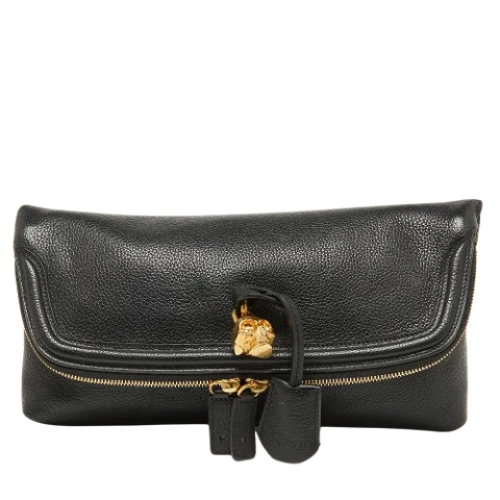 Alexander McQueen Pre-owned Leather clutches Black Dames