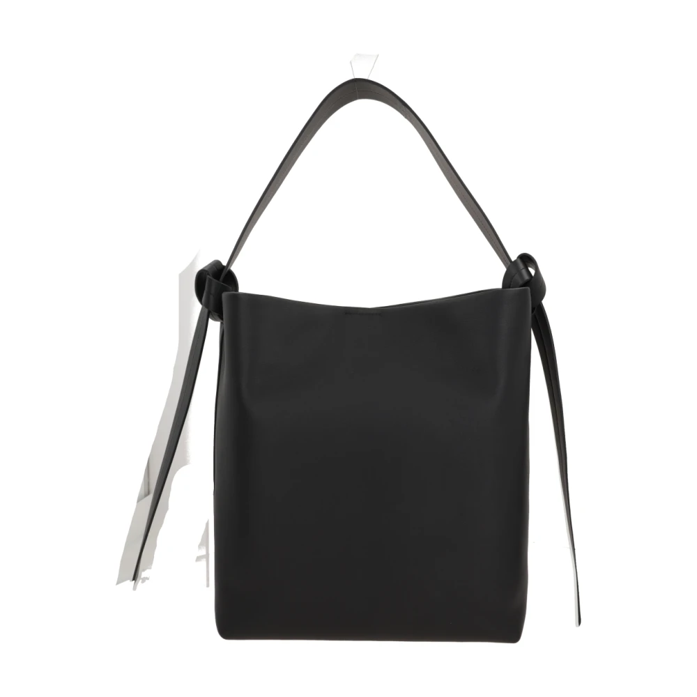 Jil Sander Zwarte leren hobo tas met magnetische sluiting Black Dames