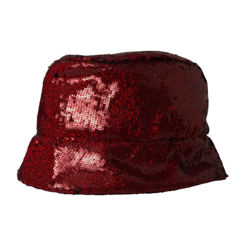 Dolce & Gabbana Rode Paillet Bucket Hat Red Heren