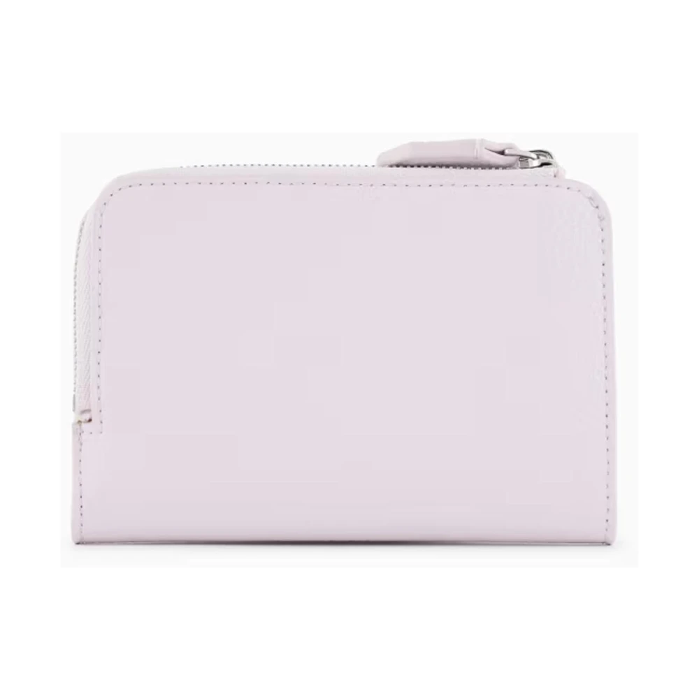 Emporio Armani Leren Portemonnee met Logoprint Pink Dames