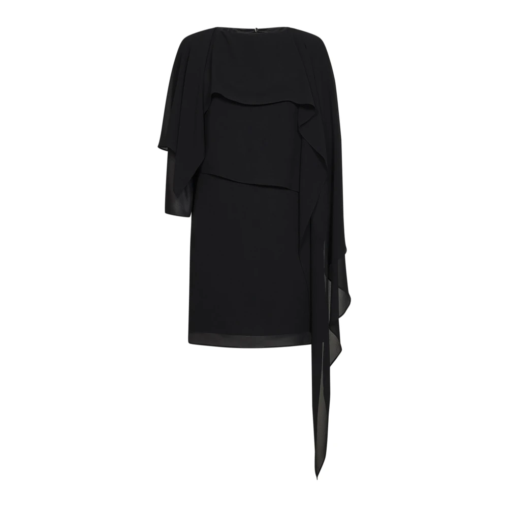 Mm6 Maison Margiela Asymmetric Layered Cape-Style Short Dress - Female - Short Dresses - Black - S - Dresses