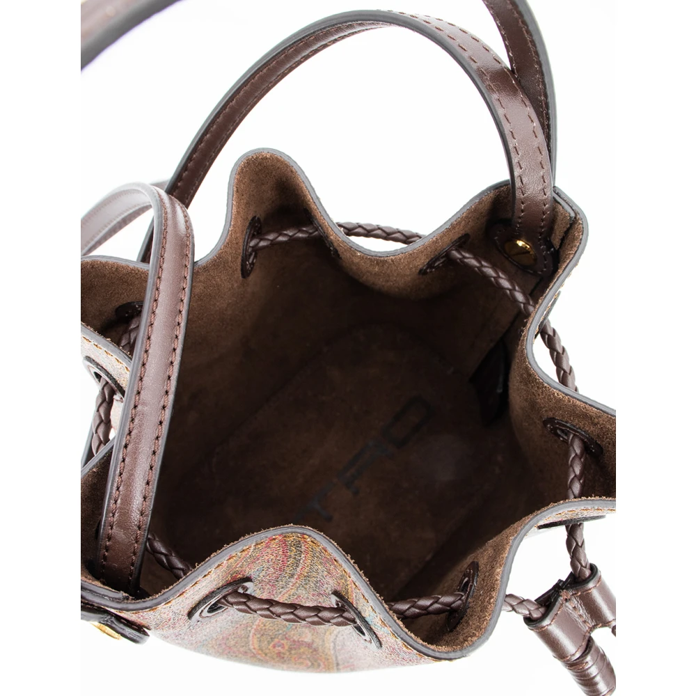 ETRO Paisley Jacquard Mini Bucket Tas Brown Dames