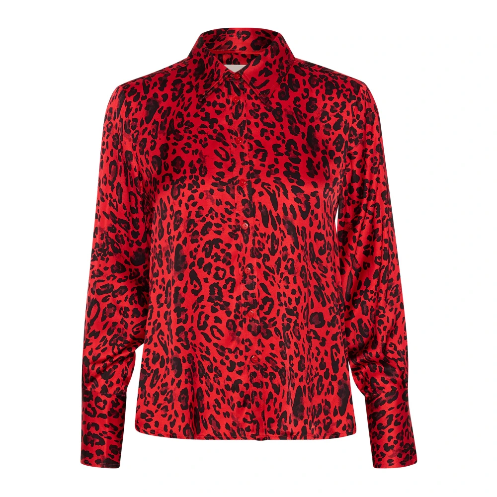 Part Two Luipaardprint Shirt met Stijlvol Ontwerp Red Dames