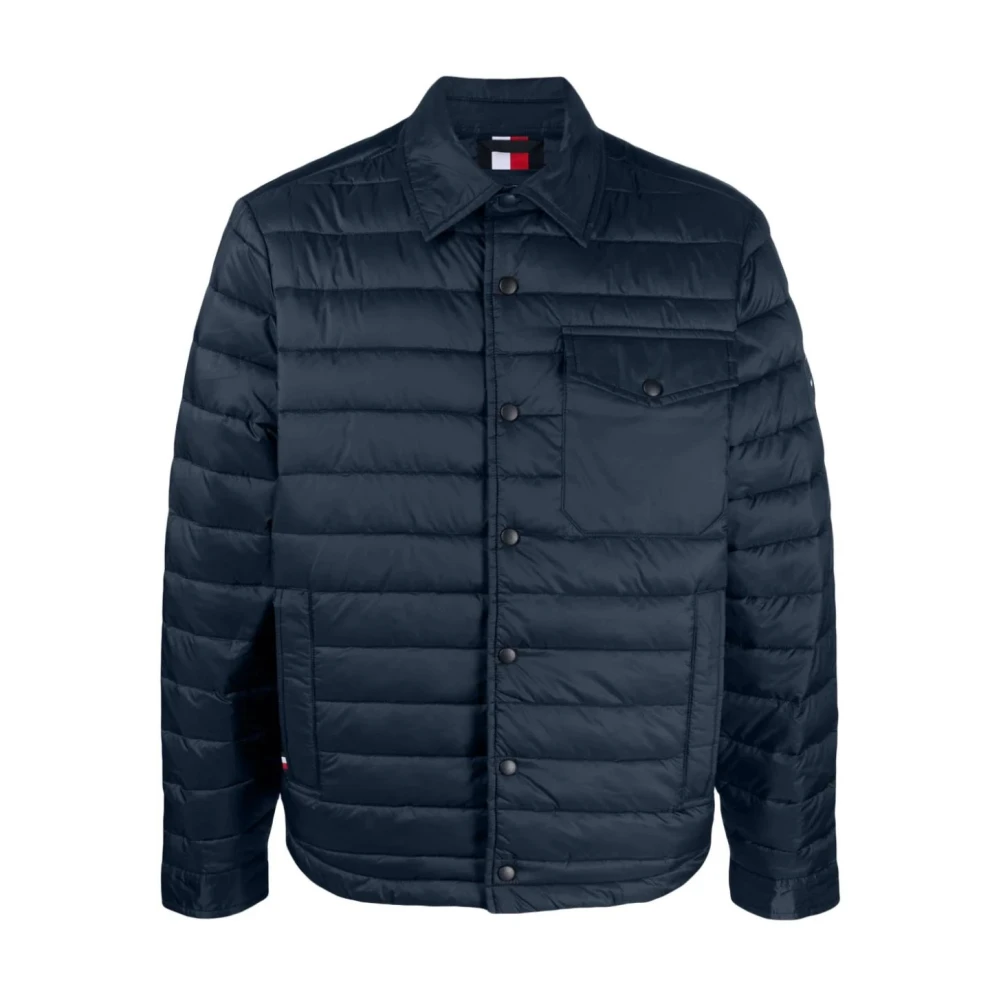 Tommy Hilfiger Men's Blue Light Jackets,, Packable Shirt Jacket Medium