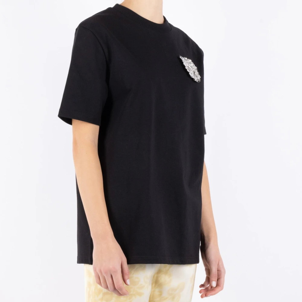 Jil Sander Zwart Katoenen T-Shirt Black Dames