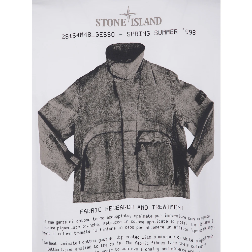 Stone Island Casual Katoenen T-shirt White Heren