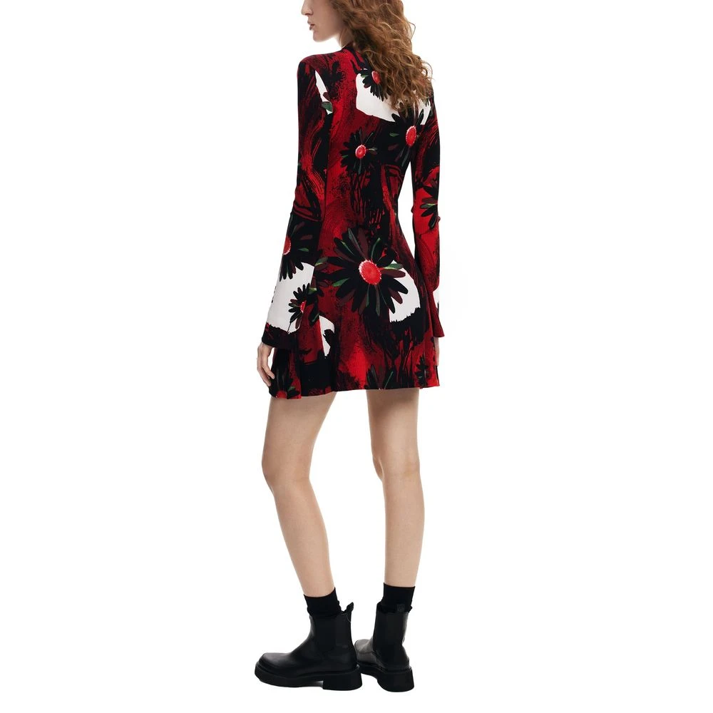 Desigual Rode Viscose Jurk Herfst Winter Collectie Red Dames