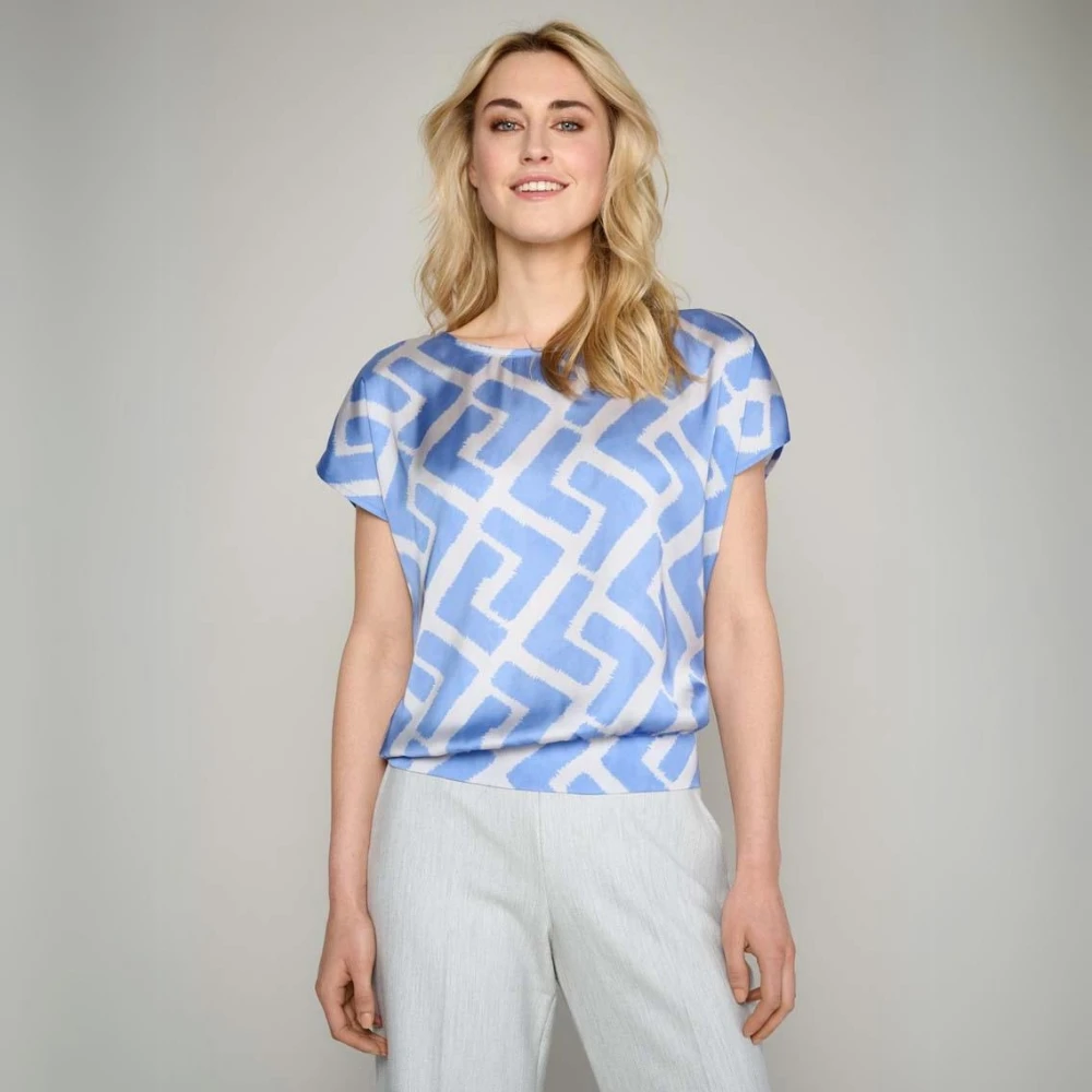 Marie Méro Grafische Print Blouse Tuniek Blue Dames