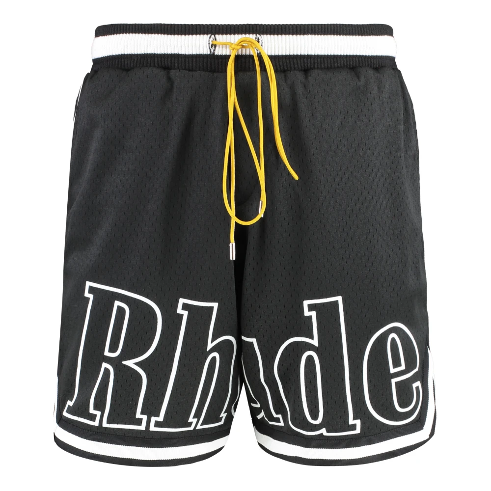 Rhude Polyester Fabric Shorts met Flap Zakken Black Heren
