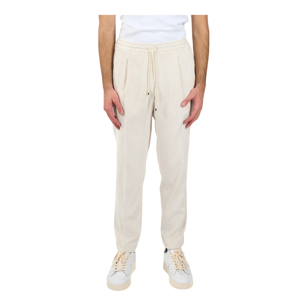 Briglia Ribfluwelen broek met elastische taille White Heren