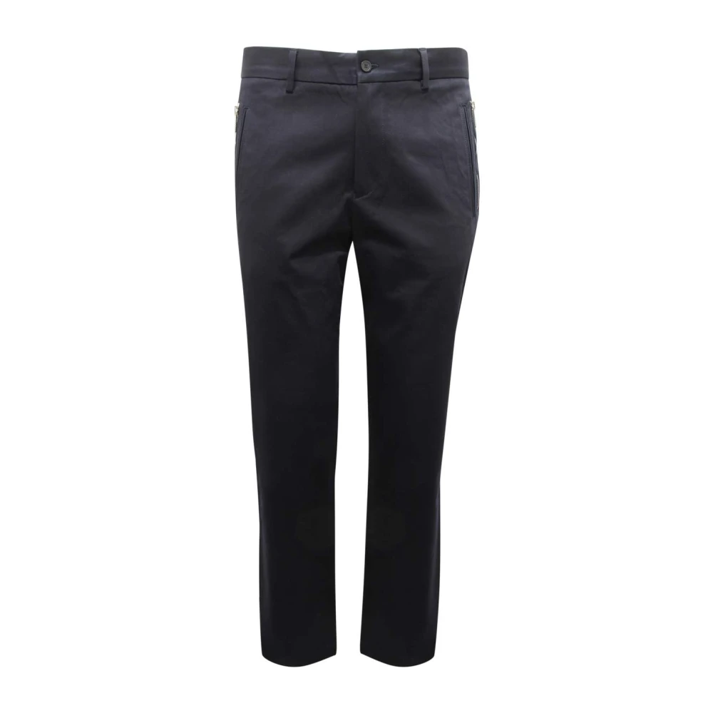 Armani Men's Blue Slim-Fit Trousers, M, Emporio Trousers Made In Italy