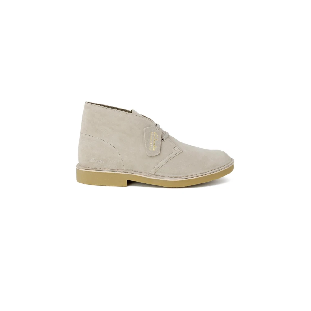 Clarks Men's Gray Leather Lace Up Shoes With Synthetic Sole