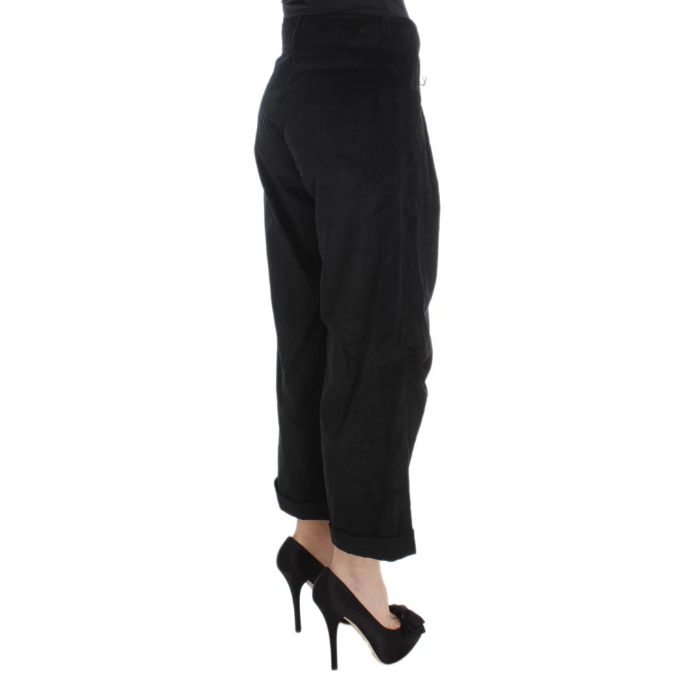 Ermanno Scervino Zwarte Wijde Pijp Katoenen Jeans Black Dames