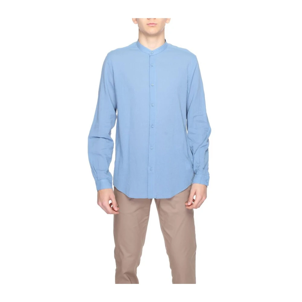 Antony Morato Katoenen Lange Mouw Shirt Lente Zomer Collectie Blue Heren