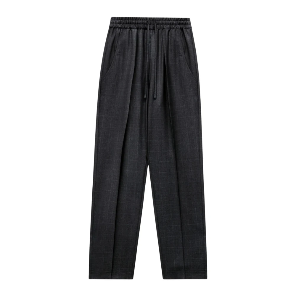 Isabel marant Glen Plaid Wol Broek Antraciet Gray Heren
