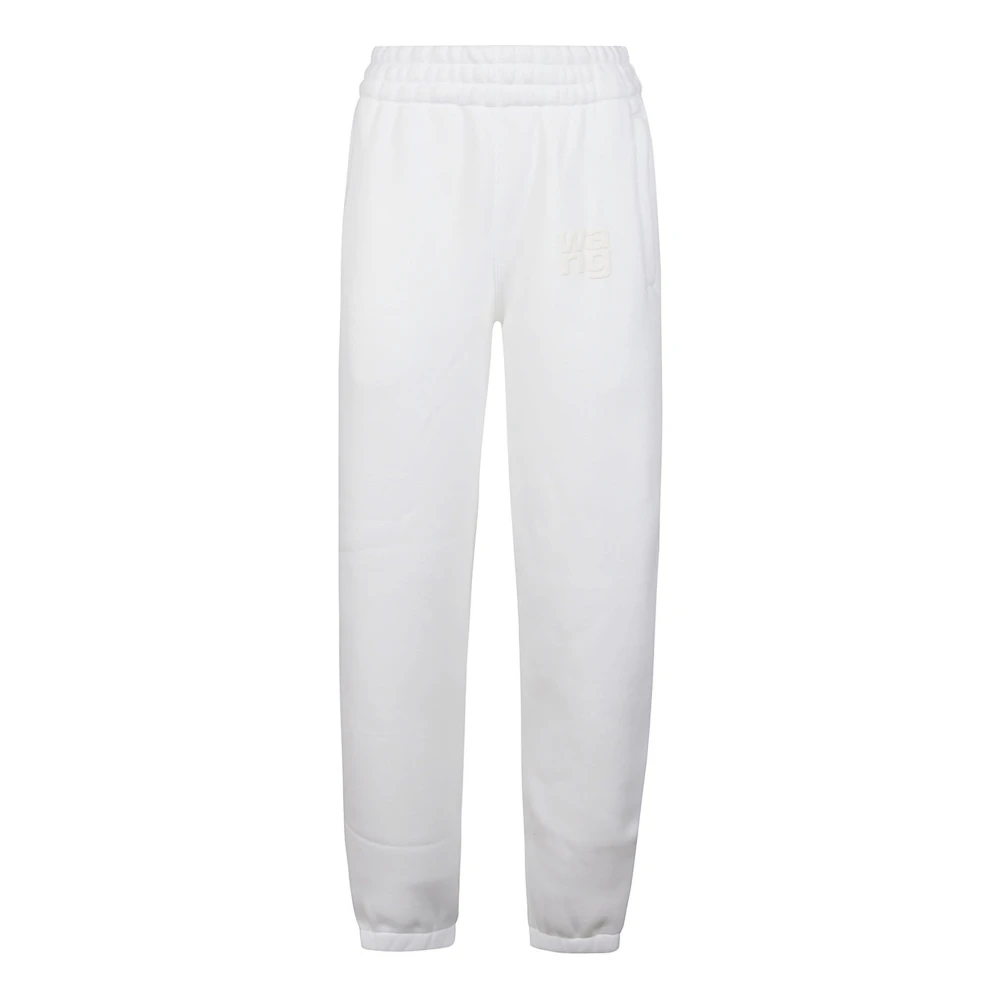T by Alexander Wang Wit Puff Paint Logo Sweatpant White Dames