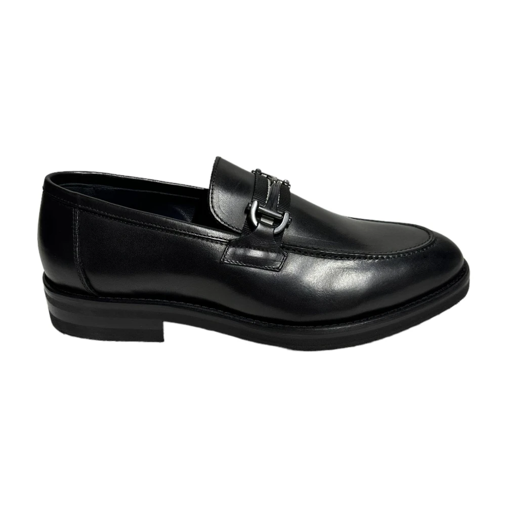 Marechiaro 1962 Zwarte leren mocassin met rubberen zool Black Heren