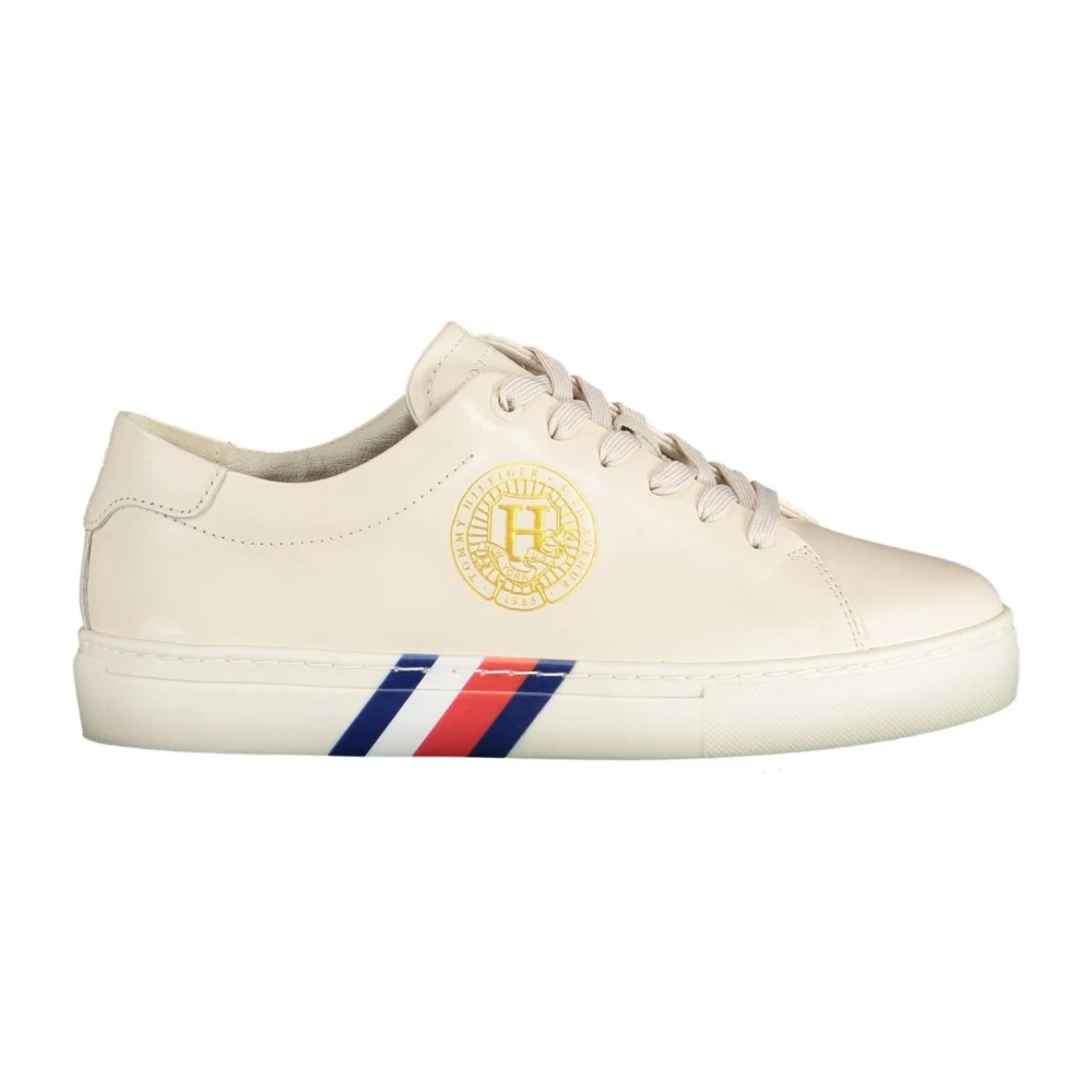 Tommy Hilfiger Women's Beige Sporty Sneakers With Contrast Details