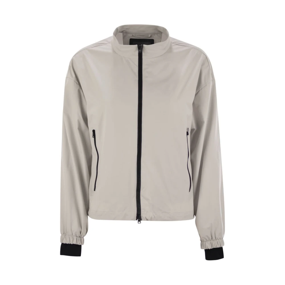 Herno Vrouw Beige Jassen Dames, S, Nylon, Laminar Bomber Jacket
