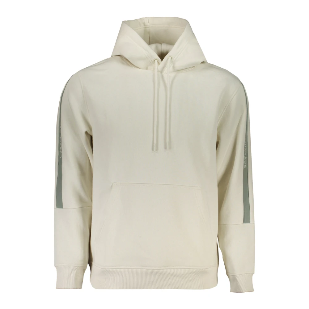 Calvin Klein Men's White Hoodies,, Hooded Sweatshirt Long Sleeve Large