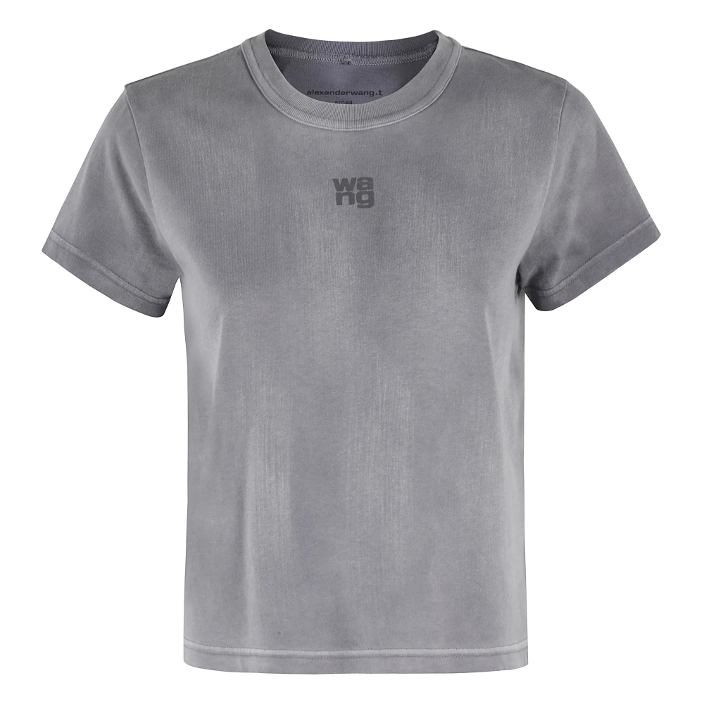 T by Alexander Wang Essentiële Shrunken Tee Gray Dames