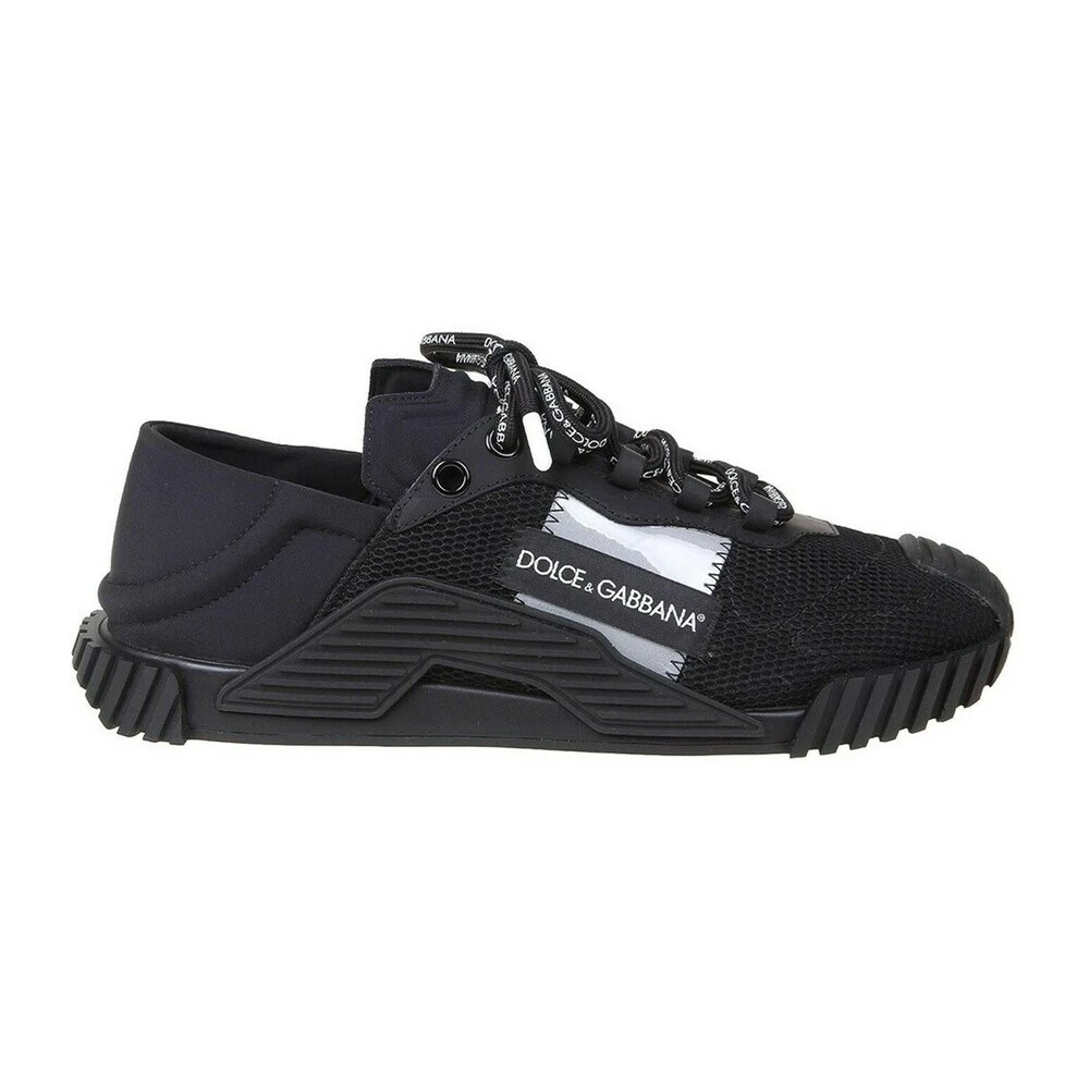 Dolce & Gabbana Mannelijk Zwart Schoenen Heren, 40 Eu, Leer, Ns1 Slip On Sneakers