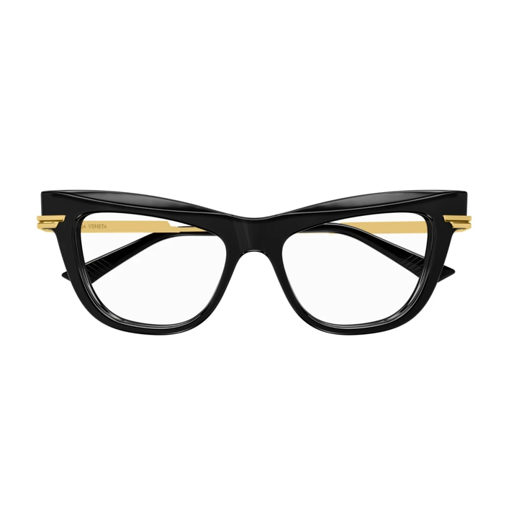 Bottega Veneta Minimalist Cat-Eye Brilmontuur Black Dames