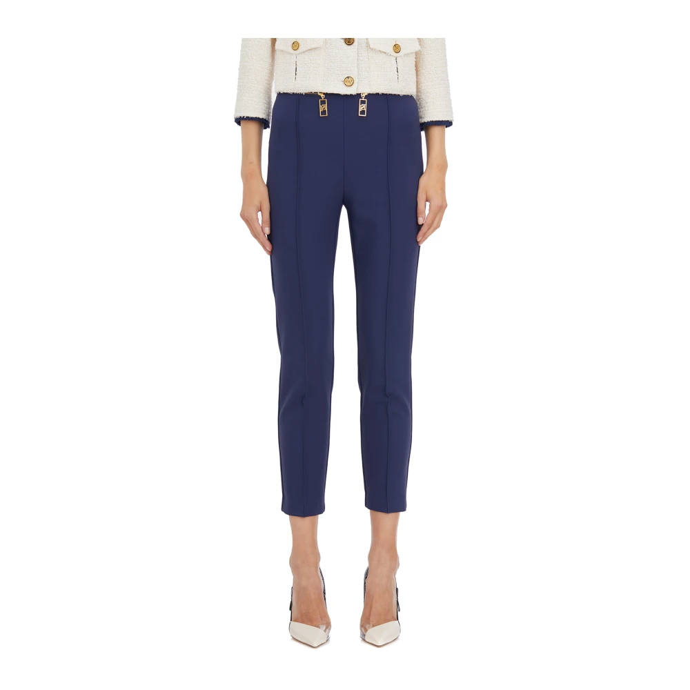 Elisabetta Franchi Rechte Ritsbroek Blue Dames