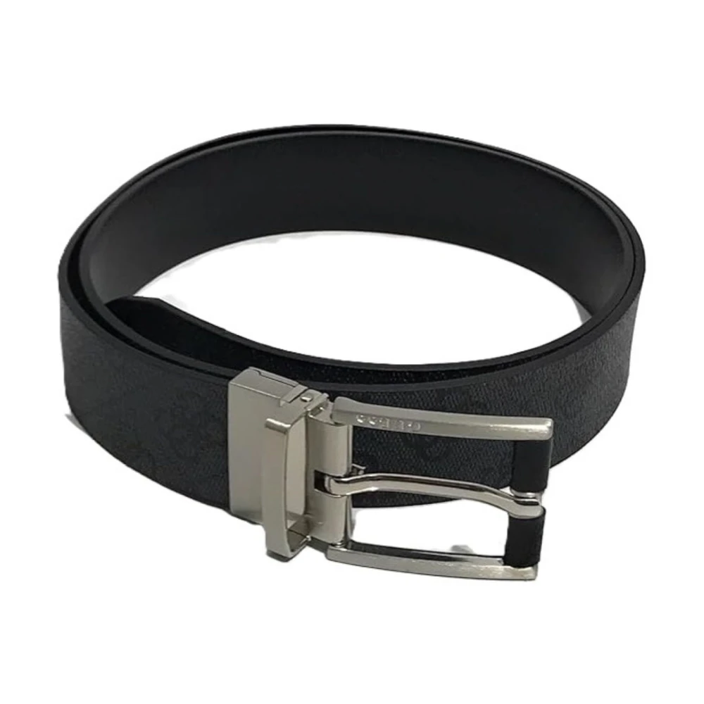 Guess Mannelijk Zwart Accessoires Heren, L, Leer, Omkeerbare Leren Riem