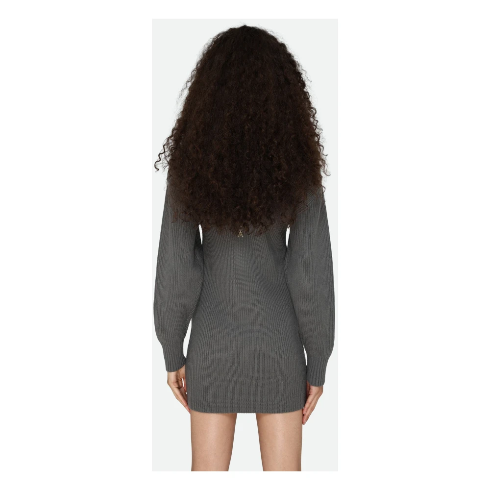 PATRIZIA PEPE Grijze Wol Rib Jurk Gray Dames