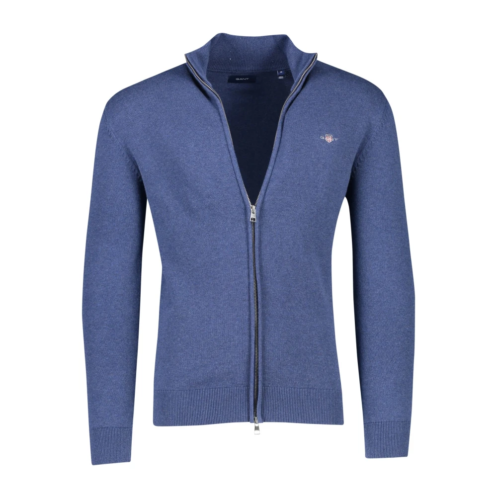 Gant Blauwe Zip-through Vest Blue Heren