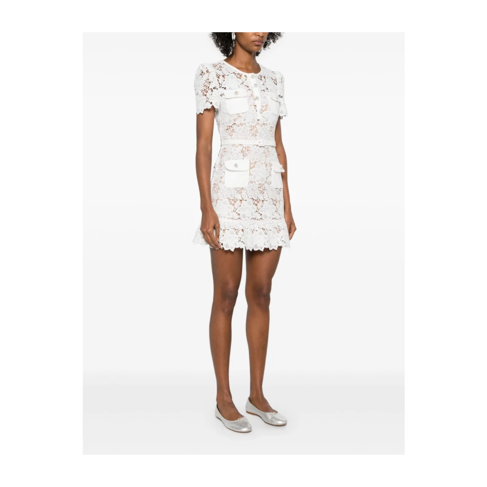 Self Portrait Witte Jurk met Uniek Design White Dames