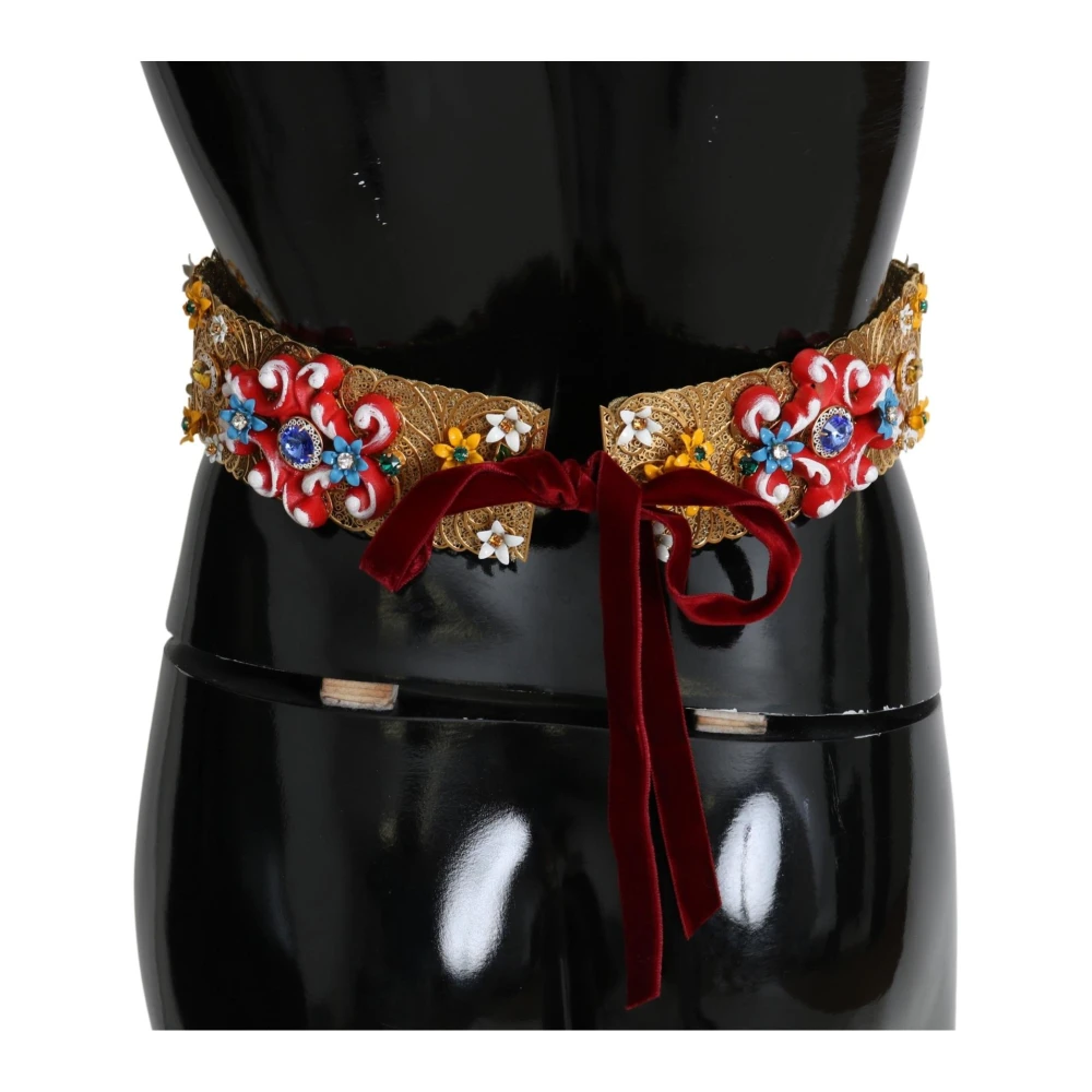Dolce & Gabbana Kristallen bloemversierde taille riem Multicolor Dames