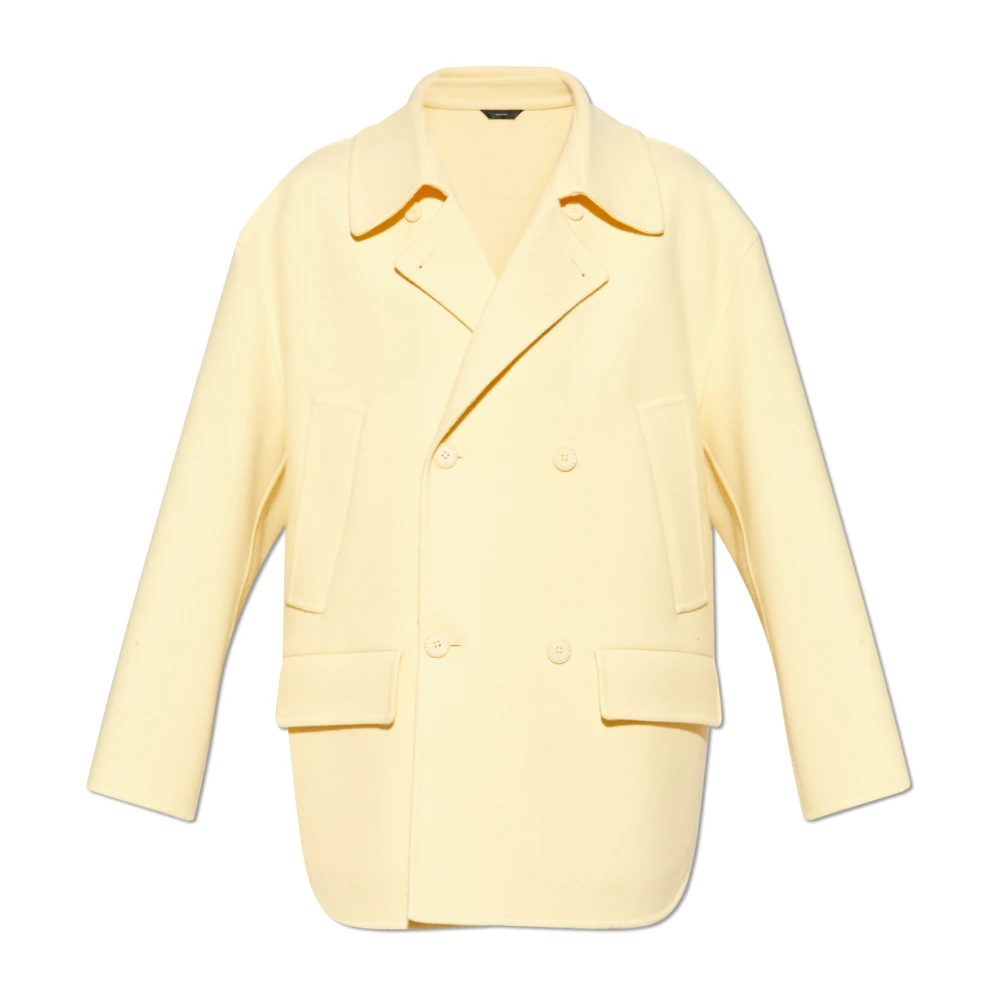 Fendi Men's Yellow Wool Coat