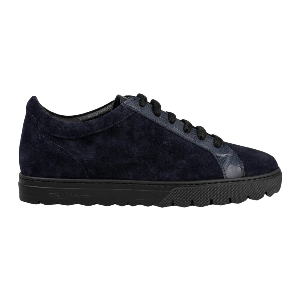 Kiton Suède Sneakers Heren Schoenen Blauw